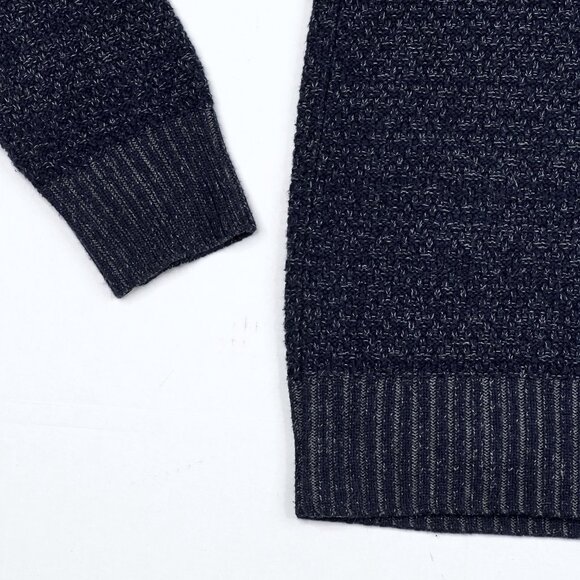 H&M Pullover Button-Down Turtleneck Chunky Sweater Dark Gray-Navy Size M - NWOT - Picture 5 of 9